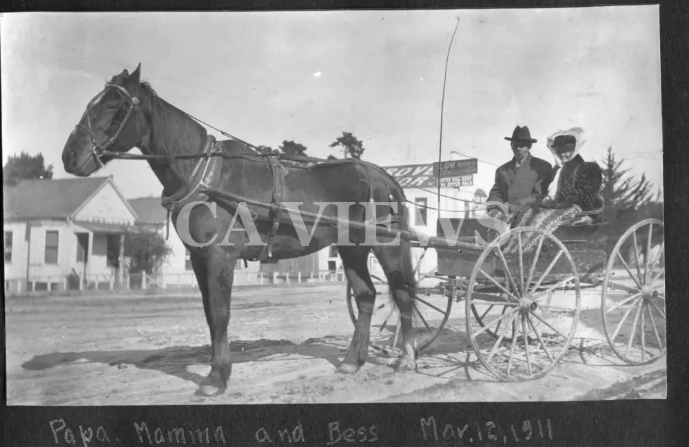 Horse Buggy Autos Slow Down 1911 Digital Image