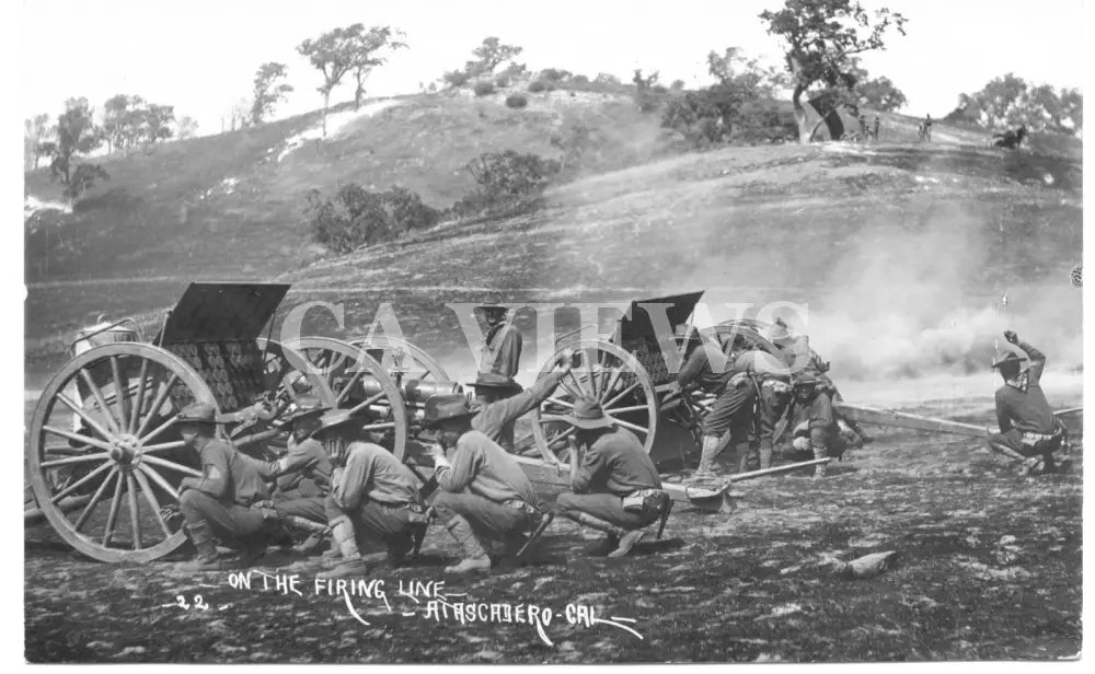 Atascadero Camp 1908 Men Firing Artillery Digital Image