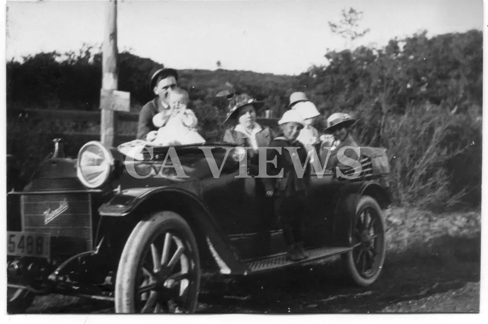 Family in Hupmobile 1914 Digital Image