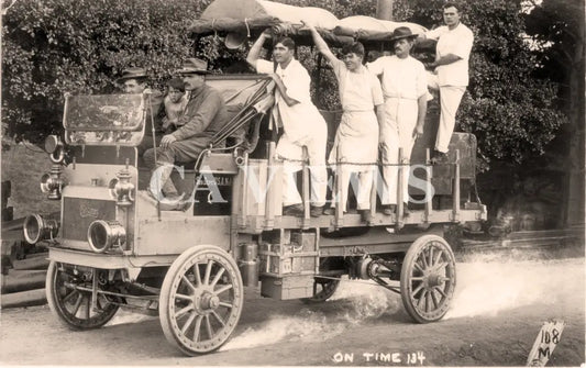 U.S. Army Subsistence Dept. Crew on Early Motor Truck “On Time 134,” c. 1910-1915 Digital Image